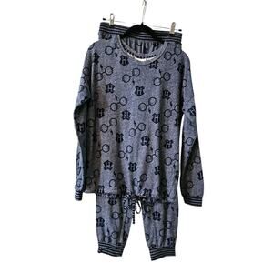 Wizarding World Harry Potter Pajama Set Size SM Blue Shirt Jogger Pants Glasses